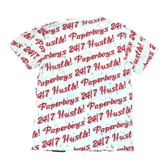 Risq Takers Men's  T-shirt, Size‎ Large L - Paperboys 24/7 Hustle Print - Picture 4 of 4